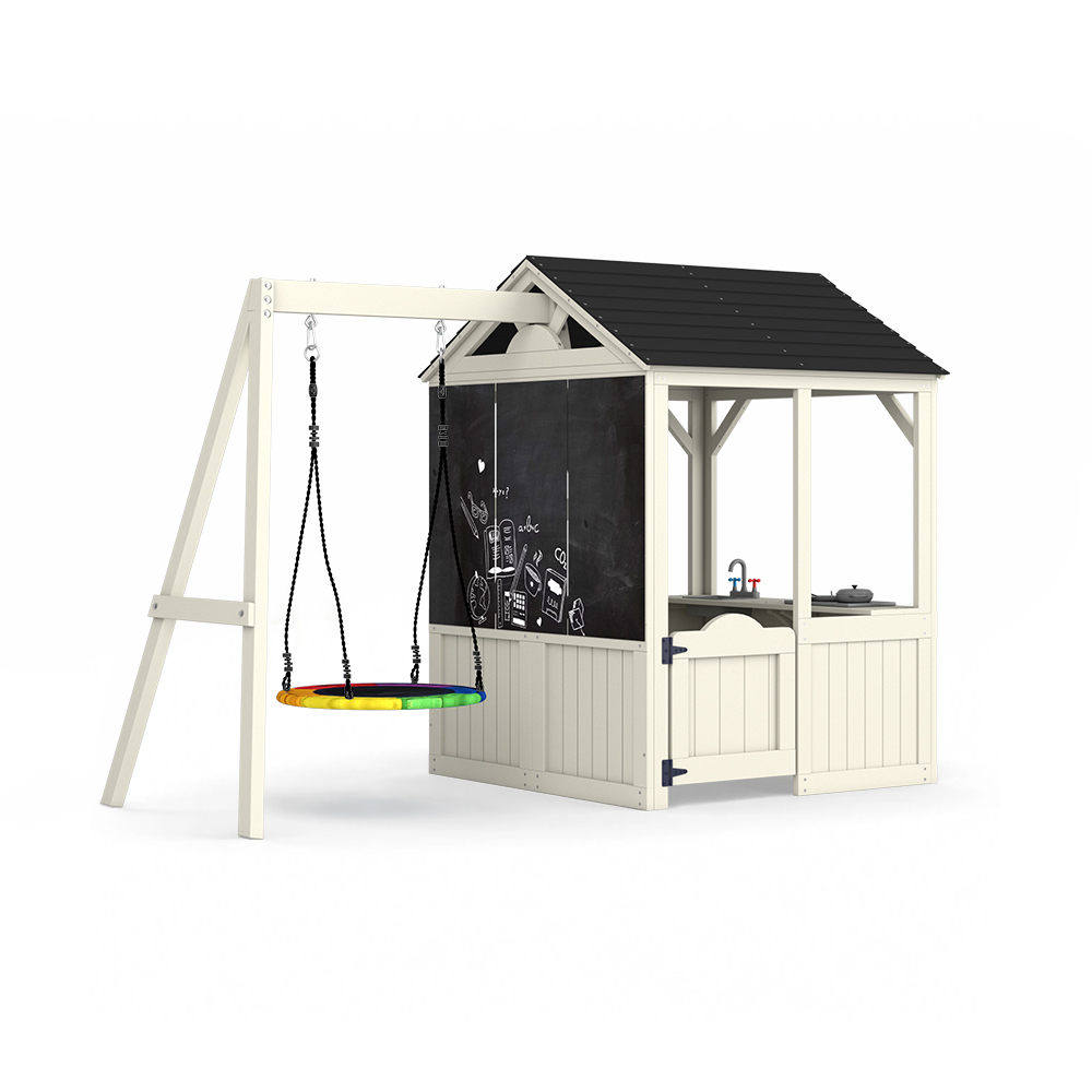 Kids Outdoor Wooden Playset - Garden Buildings Furniture Kids Playhouse Playground