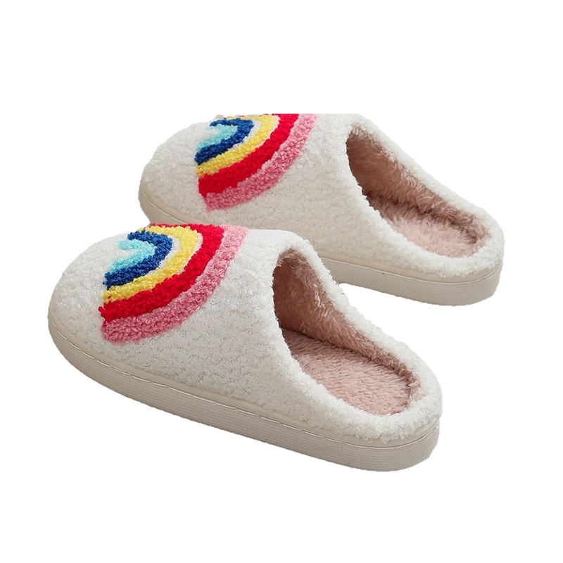 Kids Indoor Outdoor Slippers - New Cute Rainbow Children's Cartoon Winter