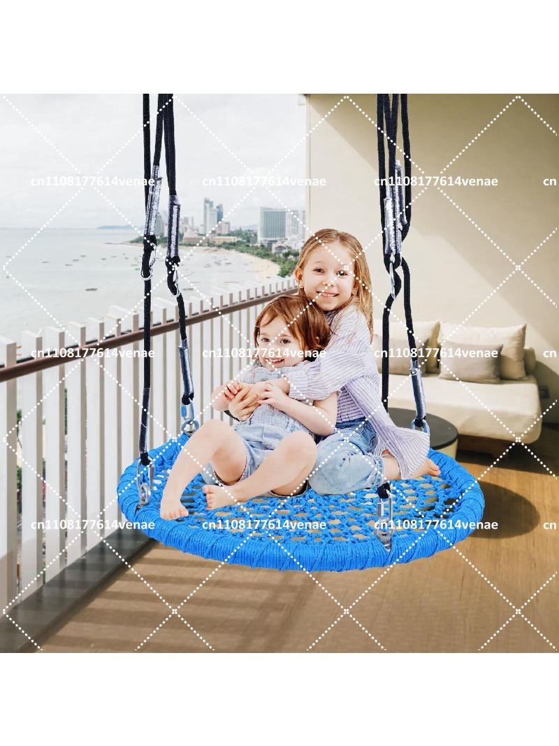 Kids Outdoor Nest Swing - Outdoor Round Disc Swing for Kids,