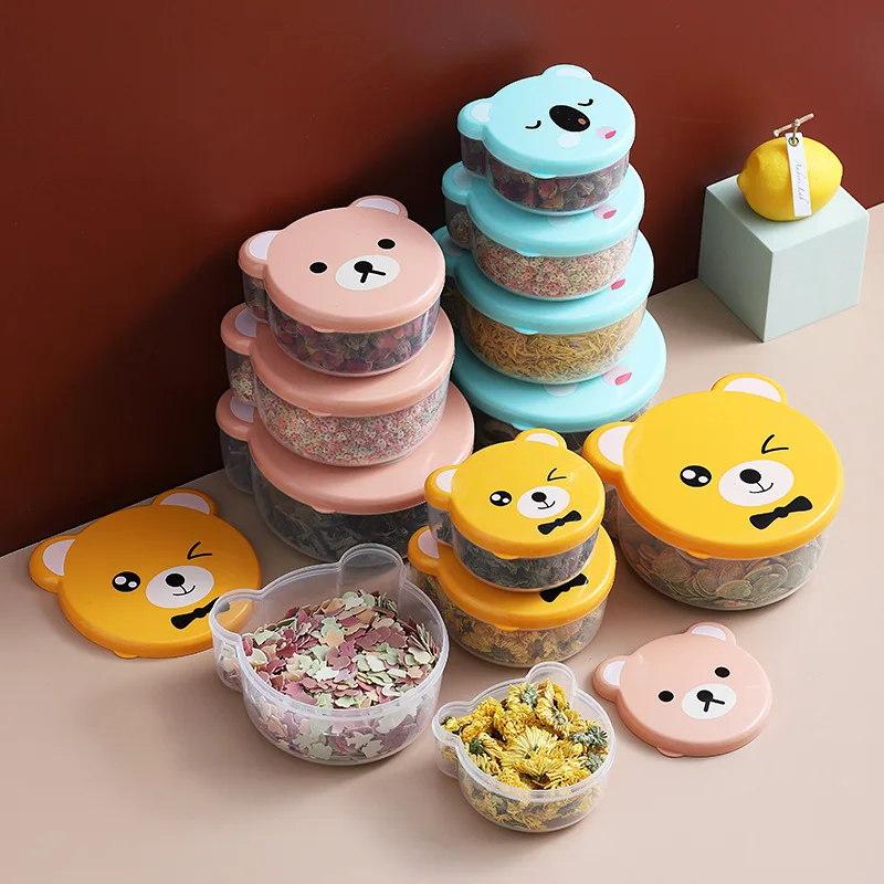 Kids.Outdoor Utensils - 4pcs Children Plastic Cartoon Cute Fresh-keeping