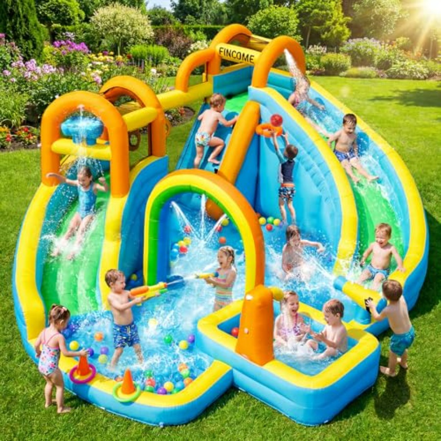 Kids Outdoor Basketball - Backyard outdoor inflatable water slide for
