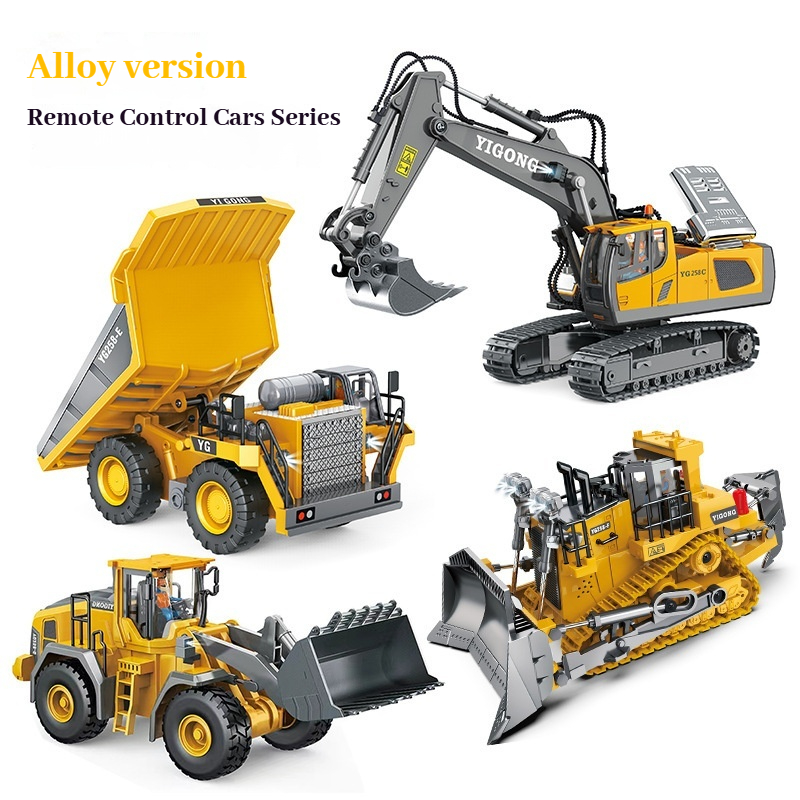 Kids Outdoor Excavator - YIGONG Alloy Remote Control Engineering Vehicle
