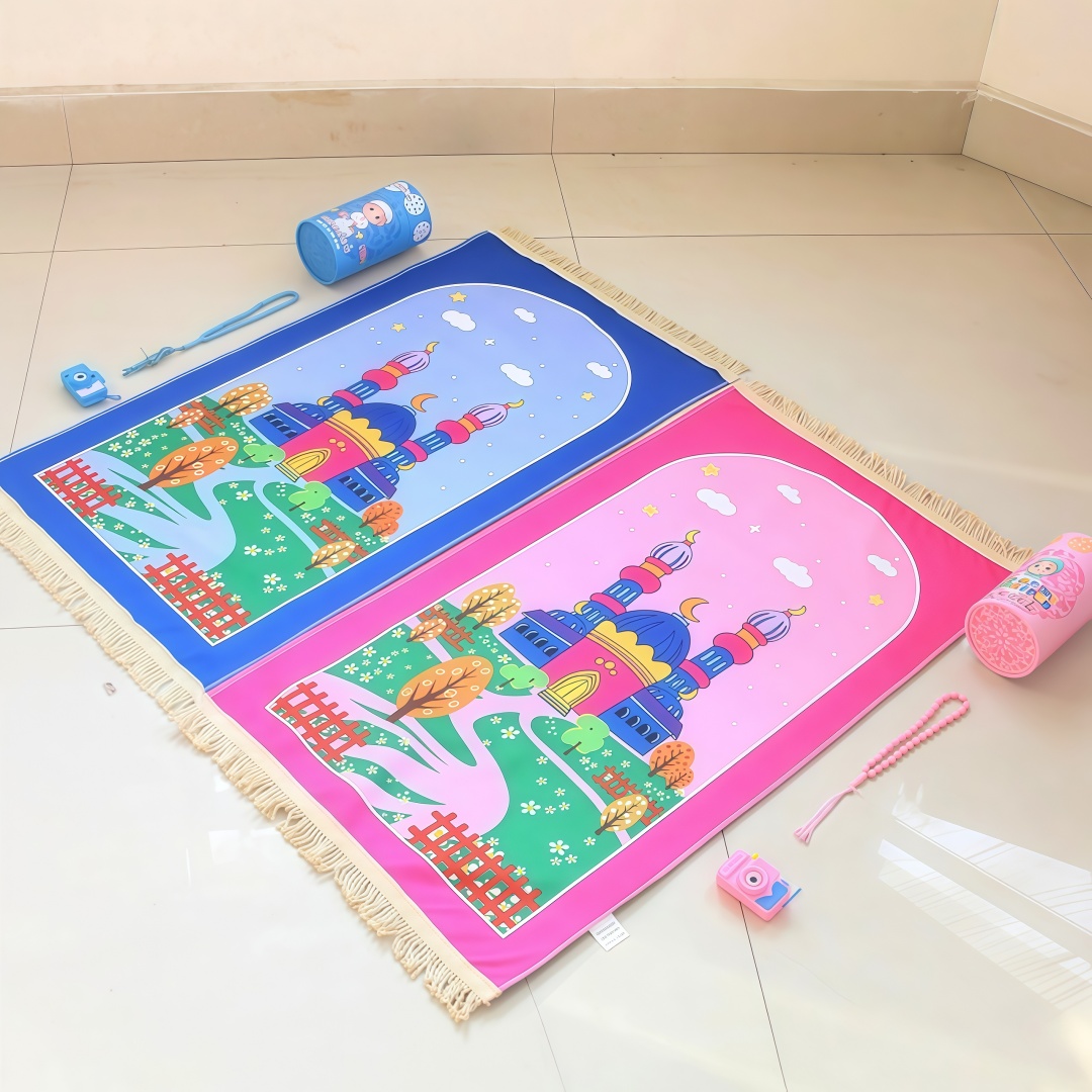 Kids Outdoor Floor Cushions - Velvet No.4 Kids Prayer Rug, Soft