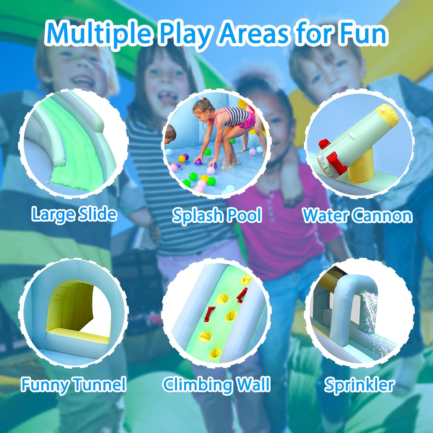 6-in-1 Inflatable Kids Bounce  - Kids Outdoor Climbing recension och pris