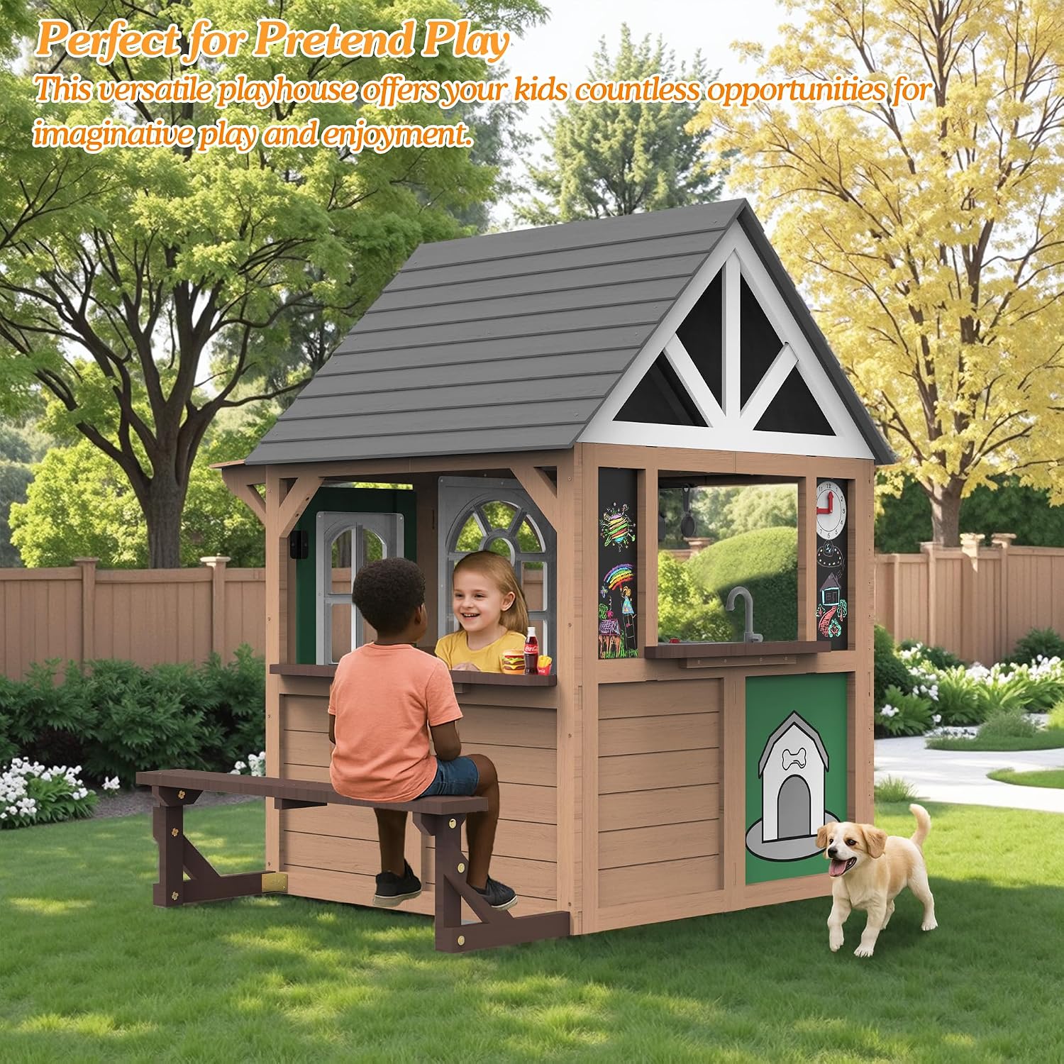 Seizeen Outdoor Play House for - Kids Outdoor Playhouse recension och pris