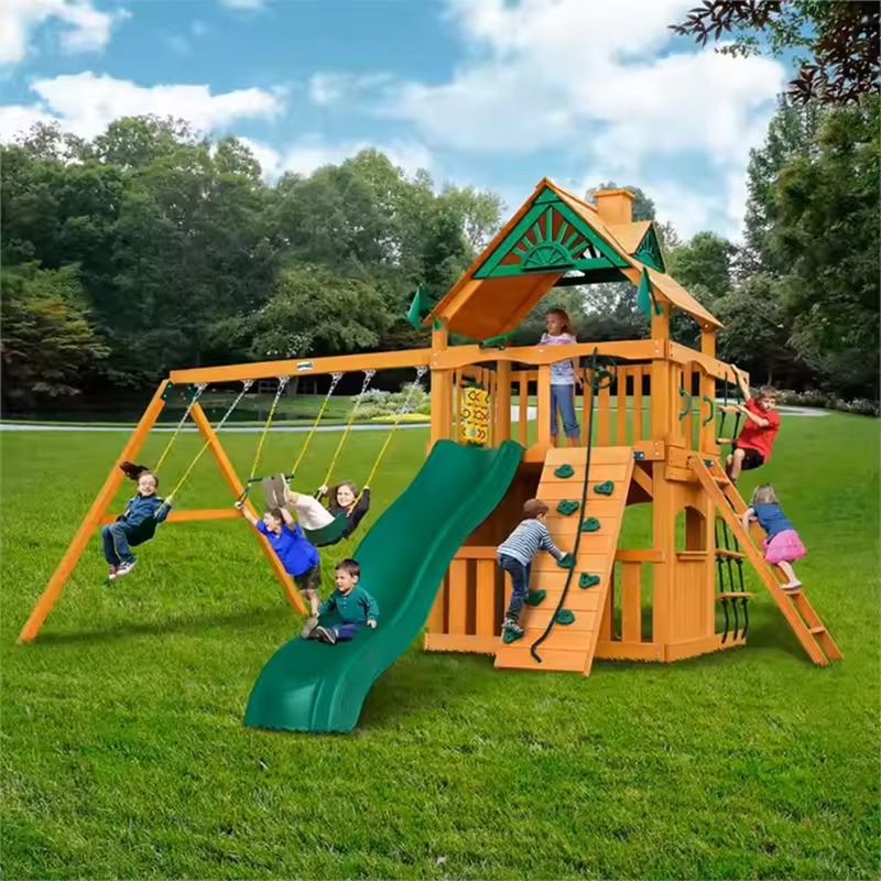 Large Wooden Tower Amusement P - Kids Outdoor Wooden Playset recension och pris