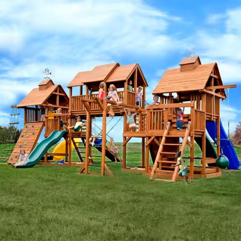 Large Wooden Tower Amusement P - Kids Outdoor Wooden Playset recension och pris