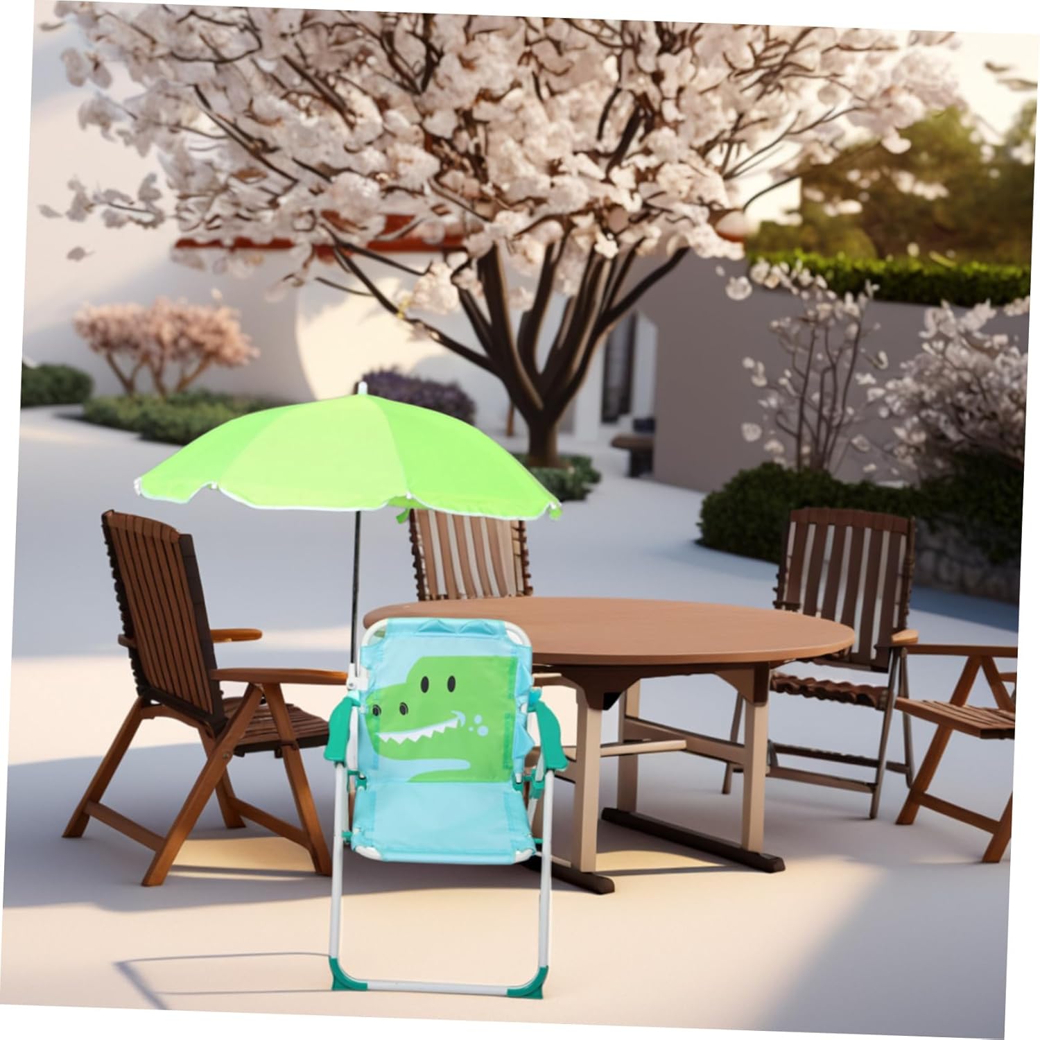 1 Set Folding Beach Chair with - Kids Outdoor Lounge Chair With Umbrella recension och pris