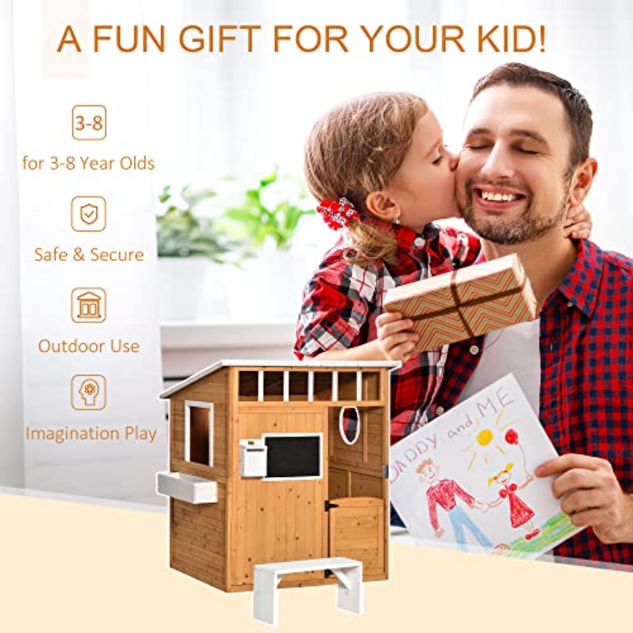 Outdoor Wooden Playhouse For K - Kids Outdoor Playhouse recension och pris