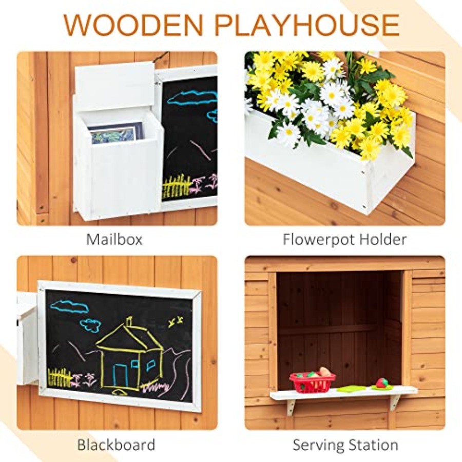 Outdoor Wooden Playhouse For K - Kids Outdoor Playhouse recension och pris