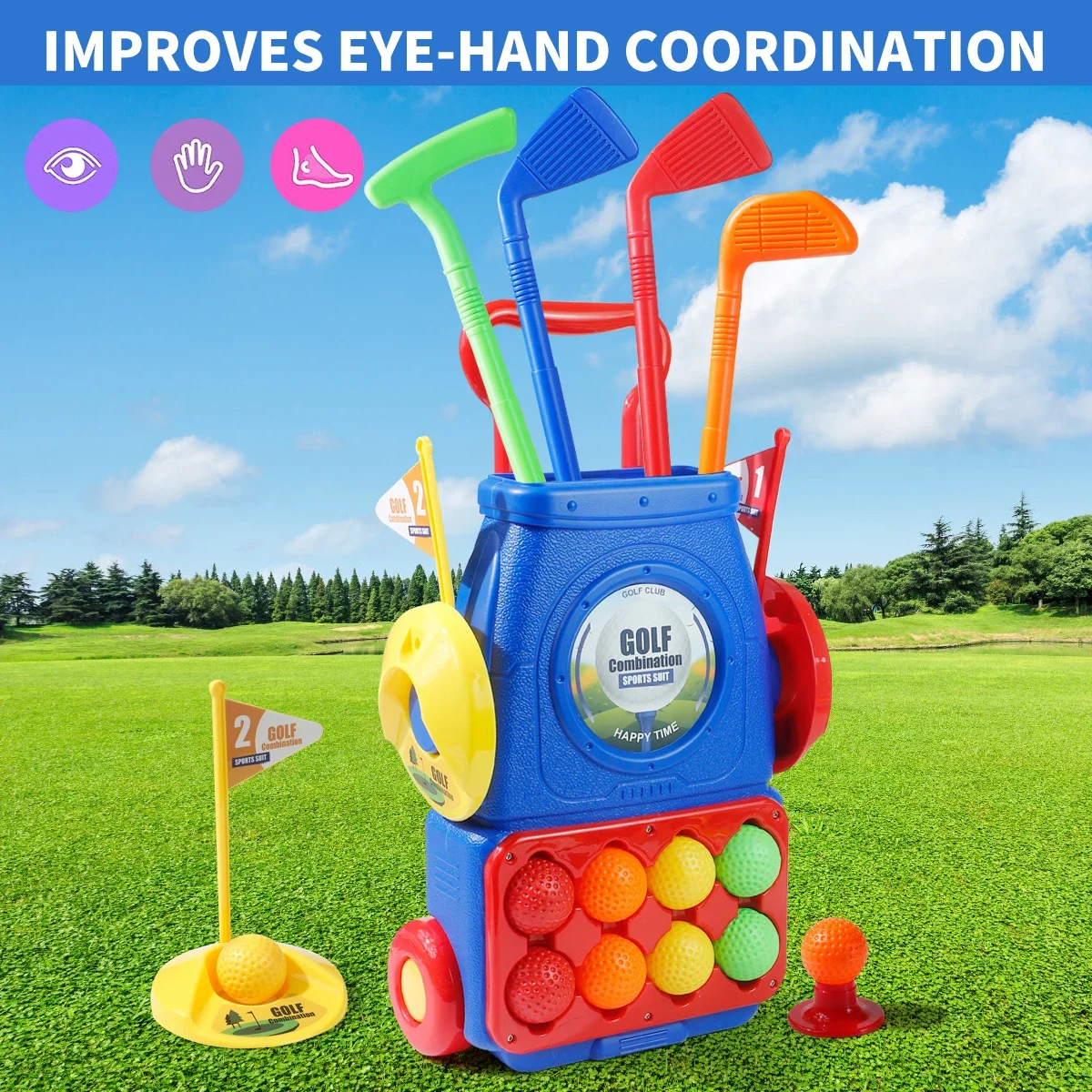 Upgraded Kids Golf Cart Toy wi - Kids Indoor Outdoor Cart recension och pris