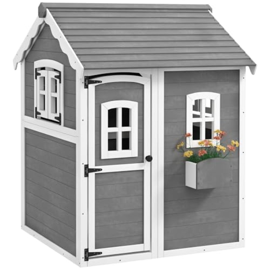 Outdoor wooden playhouse for k - Kids Outdoor Playhouse recension och pris