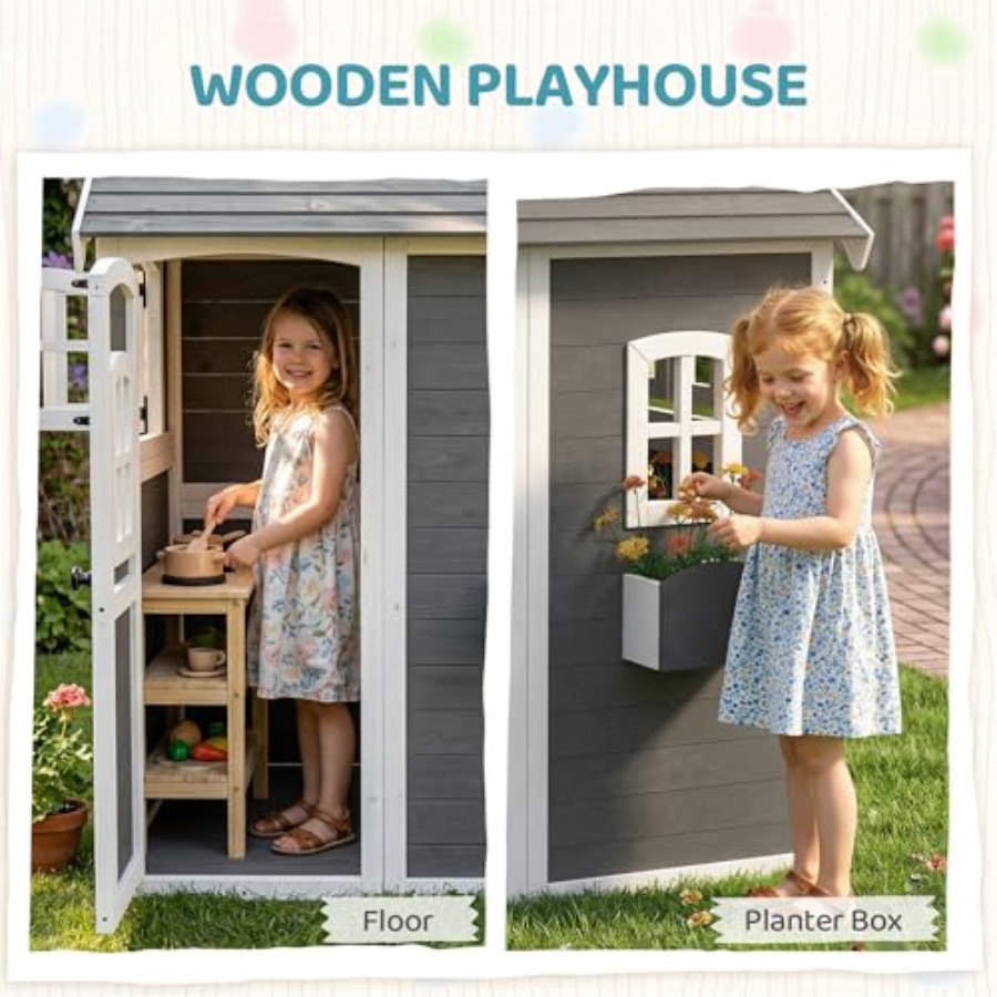 Outdoor wooden playhouse for k - Kids Outdoor Playhouse recension och pris