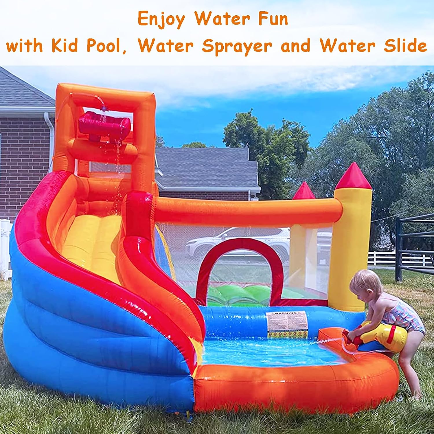 HuaKastro Inflatable Water Sli - Kids Outdoor Playhouse recension och pris