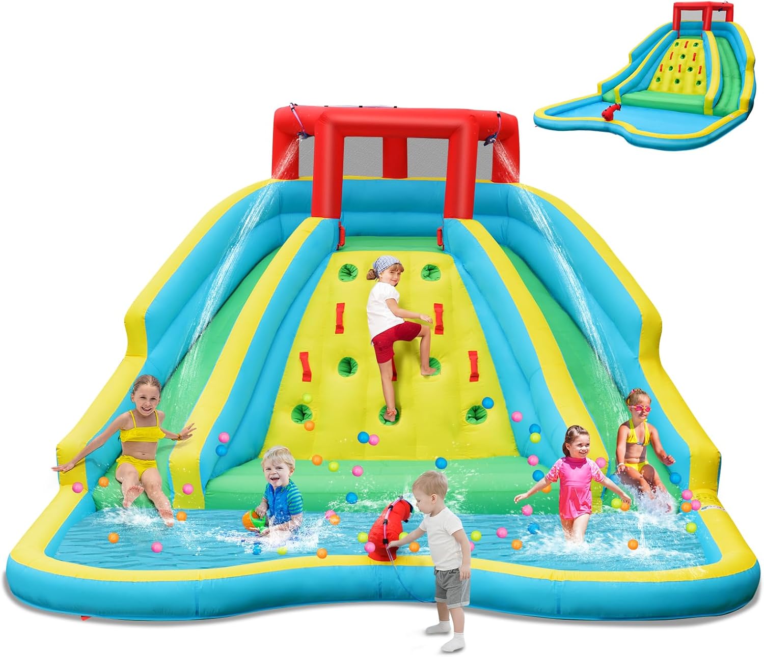 Giant Inflatable Water Slide f - Kids Outdoor Climbing recension och pris
