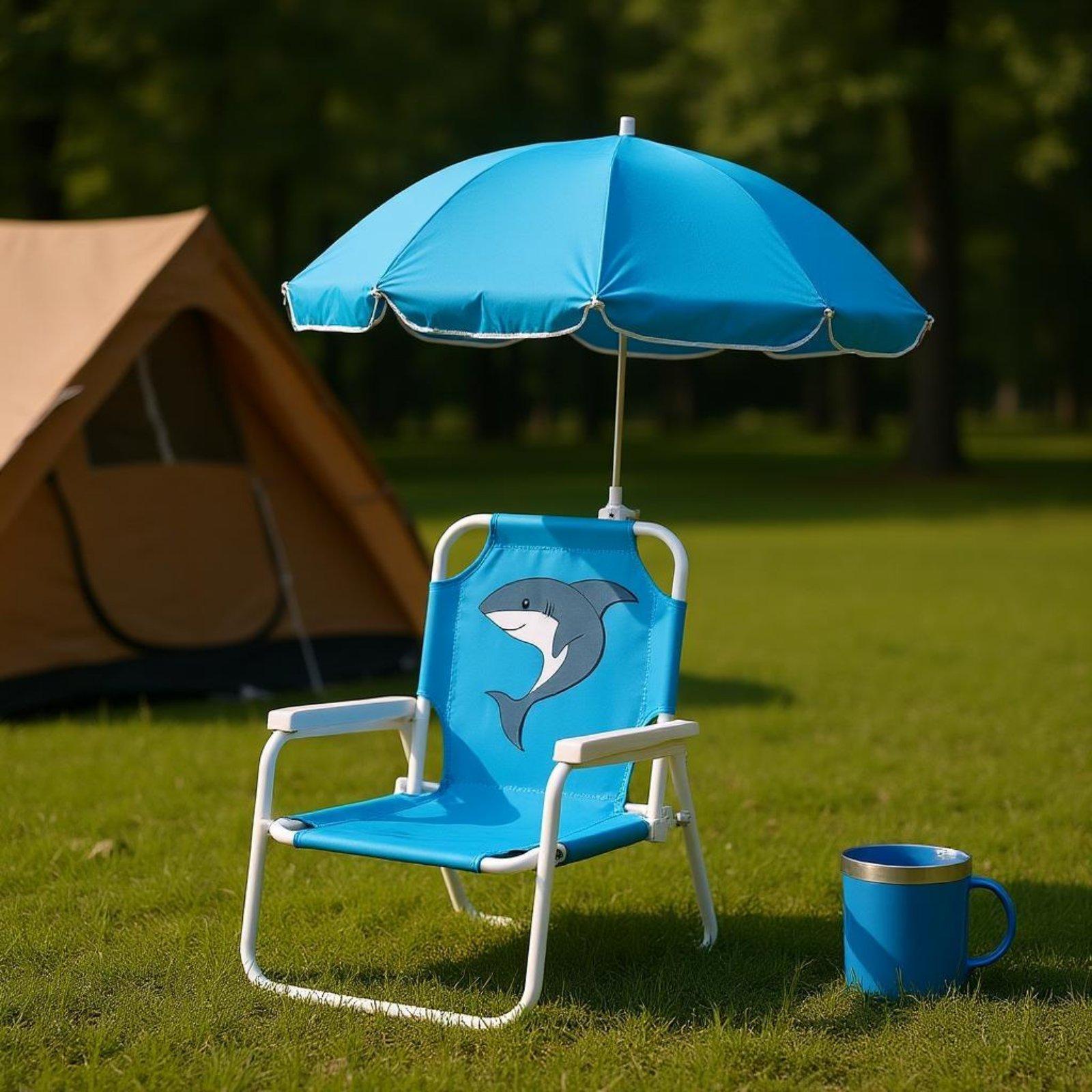 Kids Beach Chair with Umbrella - Kids Outdoor Foldable Chair recension och pris