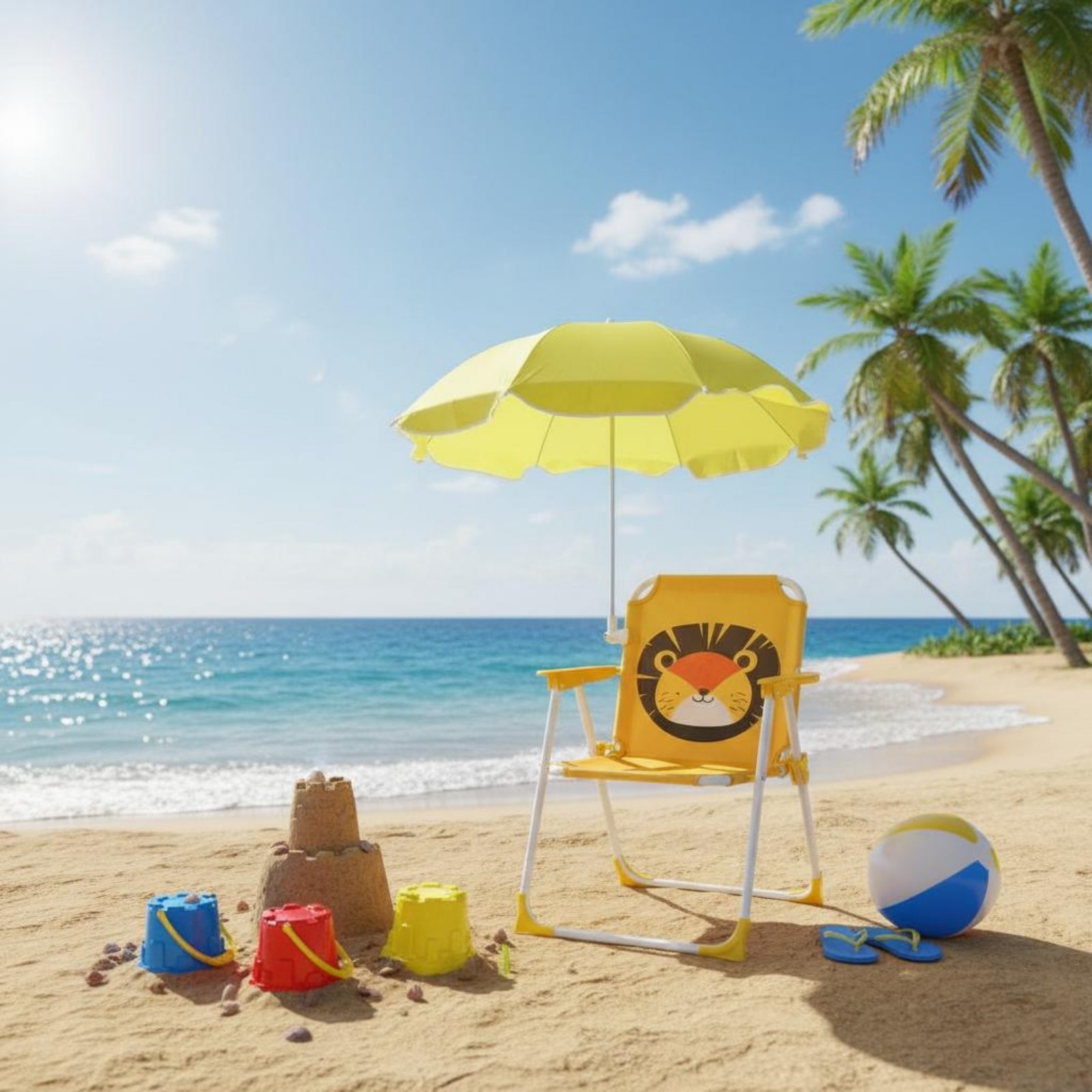 Kids Beach Chair with Umbrella - Kids Outdoor Foldable Chair recension och pris