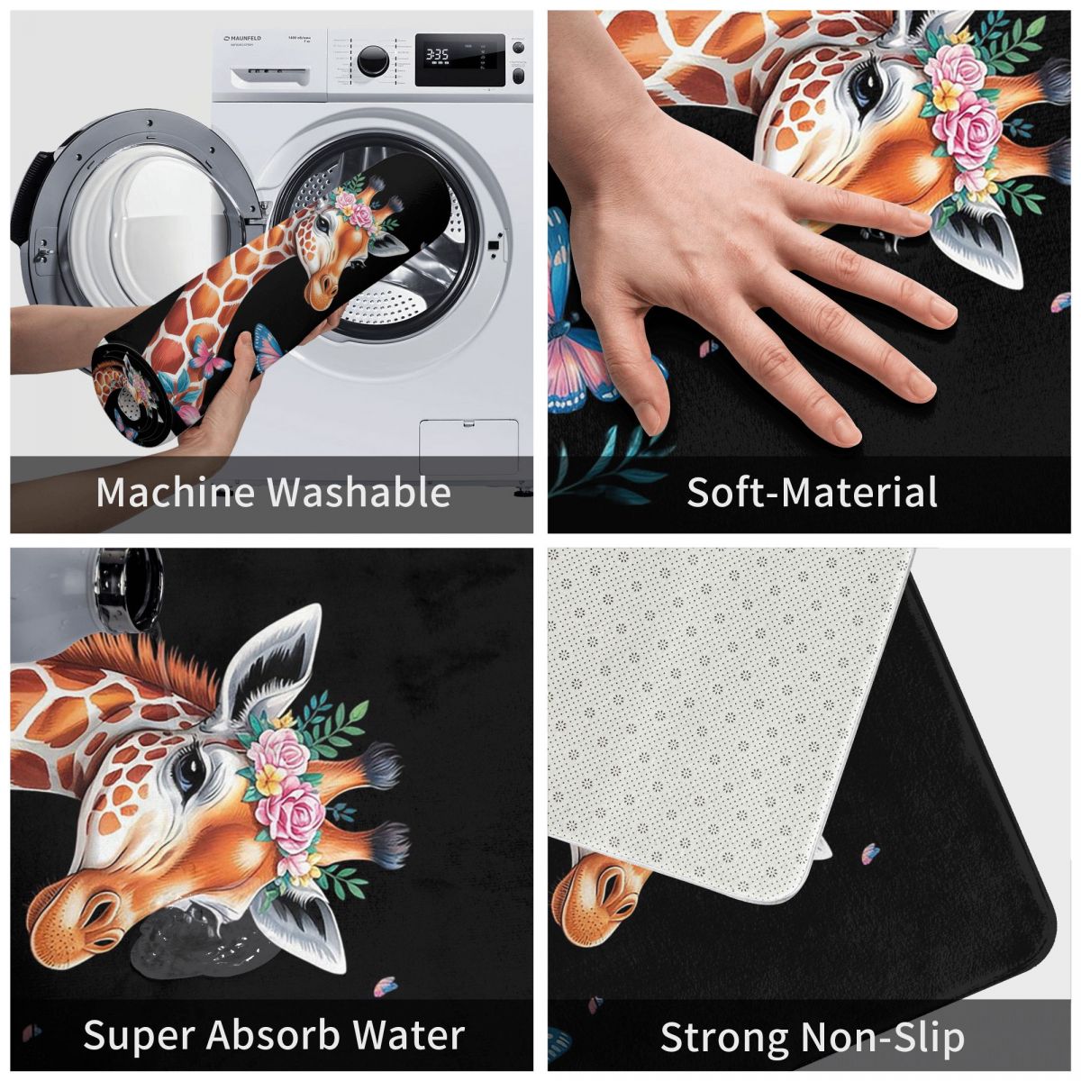 Cute Giraffe With Flowers I Ki - Kids Outdoor Floor Cushions recension och pris