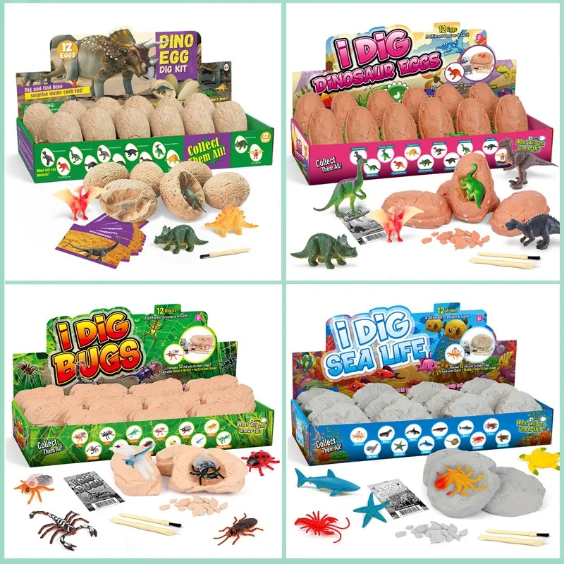 12PCS Archeological Dinosaur E - Kids Outdoor Excavator recension och pris