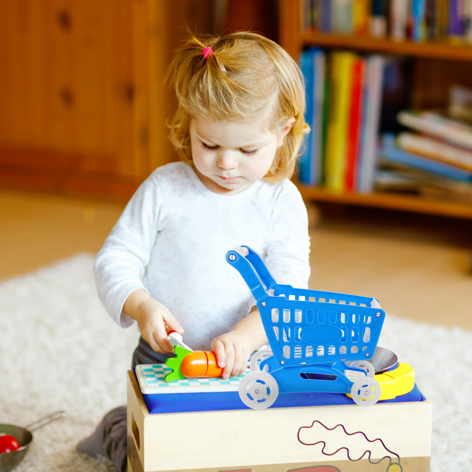 Mini Blue Shopping Cart Superm - Kids Indoor Outdoor Cart recension och pris