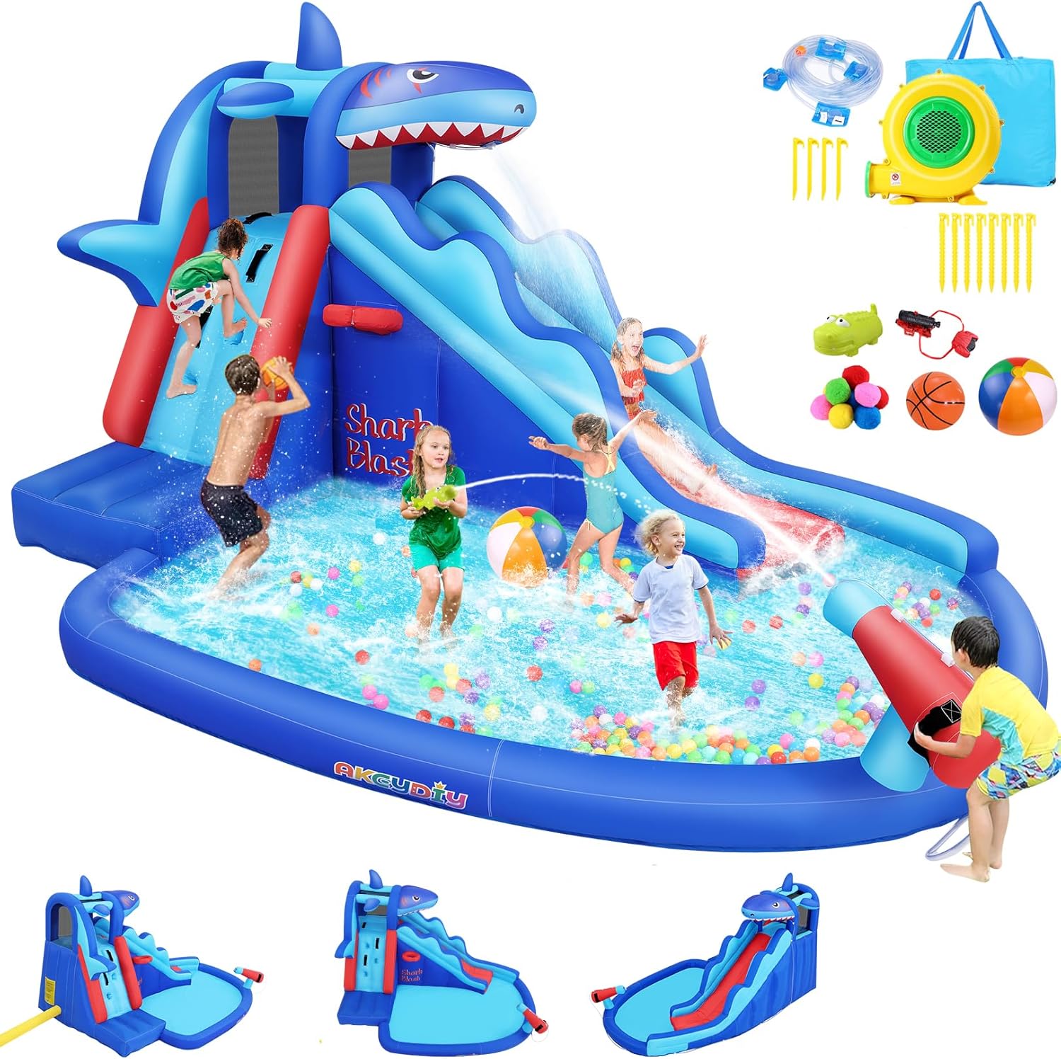 Shark-Themed Inflatable Water  - Kids Outdoor Climbing recension och pris