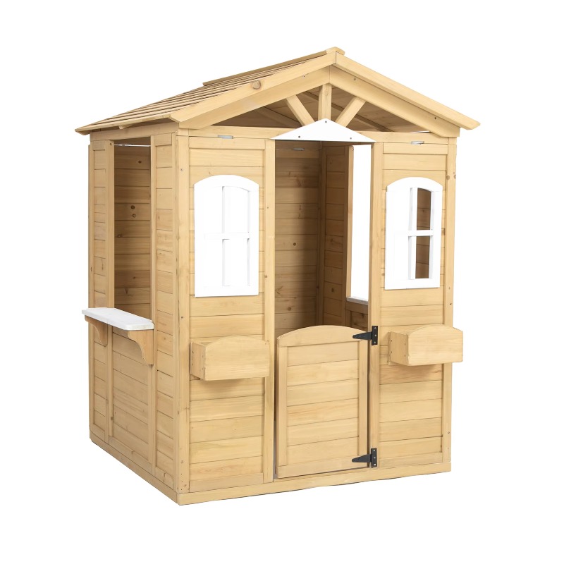 Modern Classic Solid Wood Play - Kids Outdoor Playhouse recension och pris