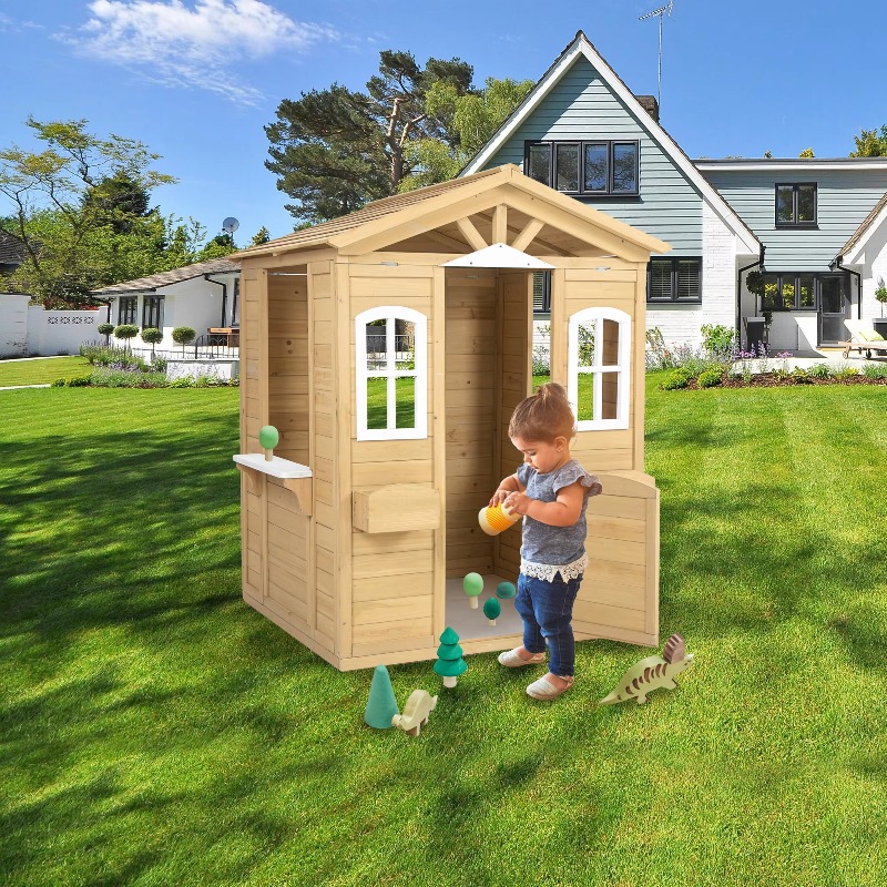Modern Classic Solid Wood Play - Kids Outdoor Playhouse recension och pris