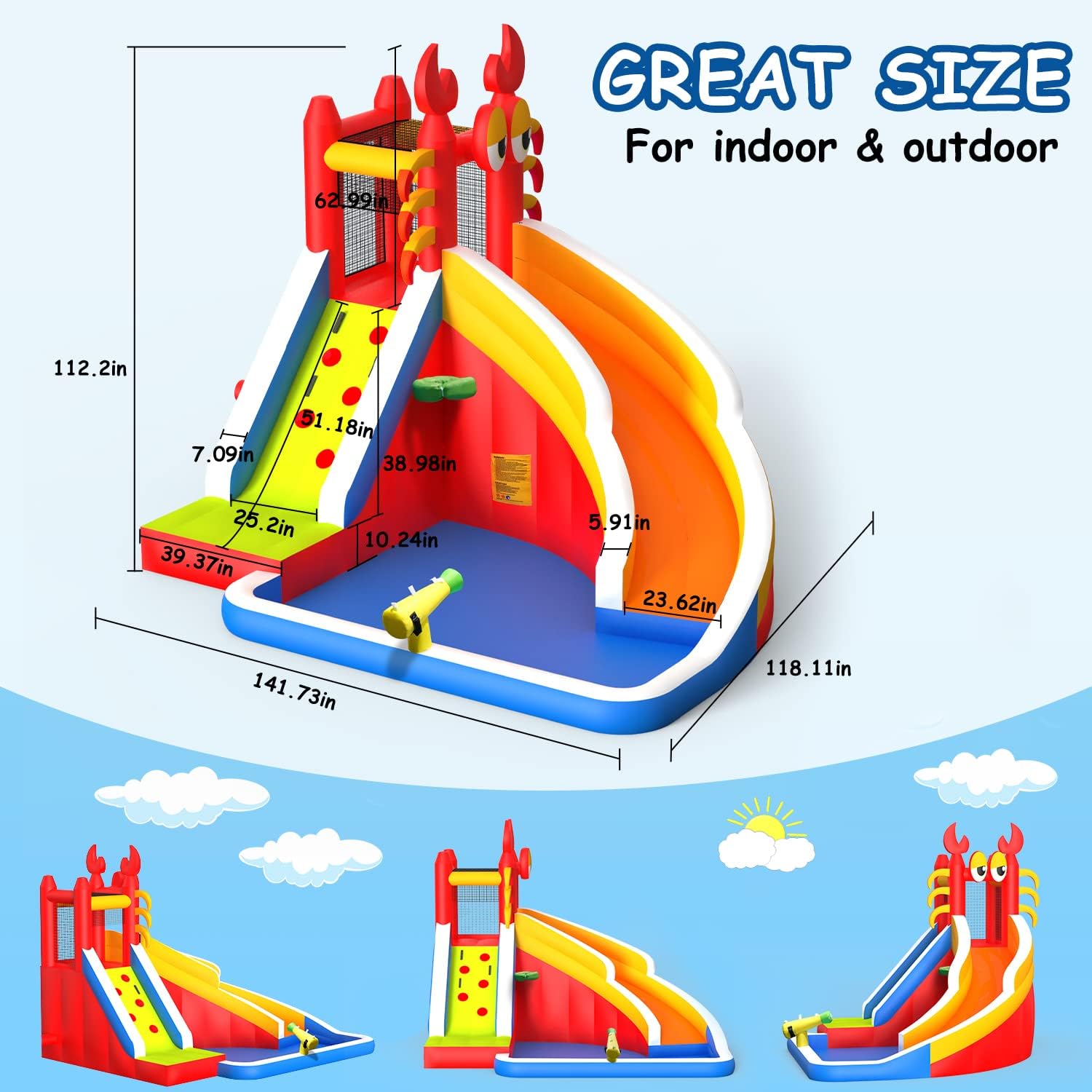 Large Inflatable Bounce House  - Kids Outdoor Climbing recension och pris