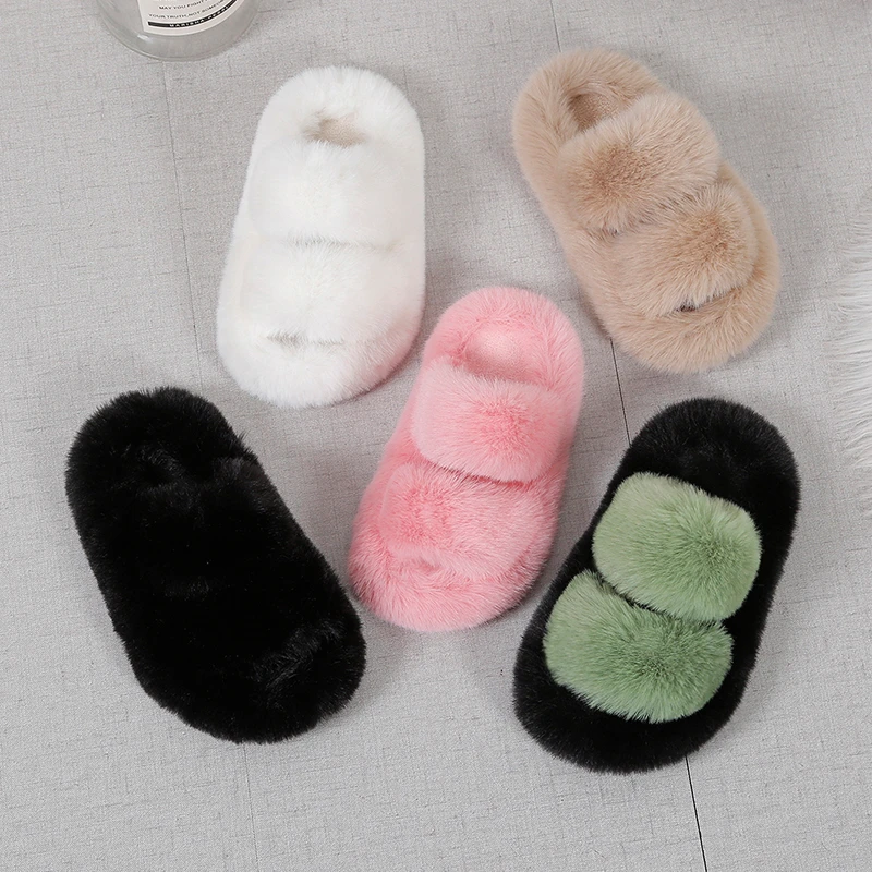 Girls Winter Fur Slippers Clas - Kids Indoor Outdoor Slippers recension och pris