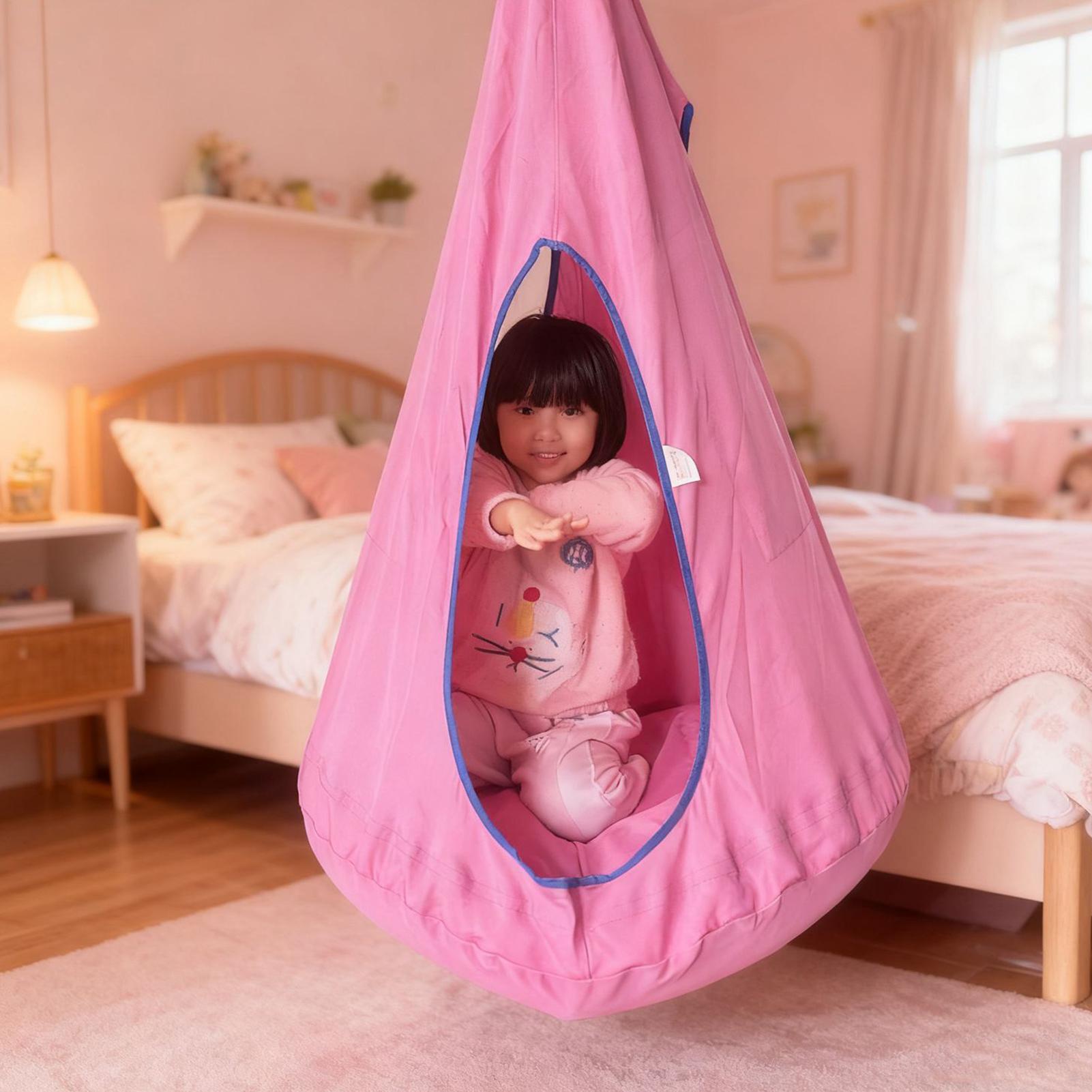 Kids Pod Swing Seat With Cushi - Kids Outdoor Nest Swing recension och pris