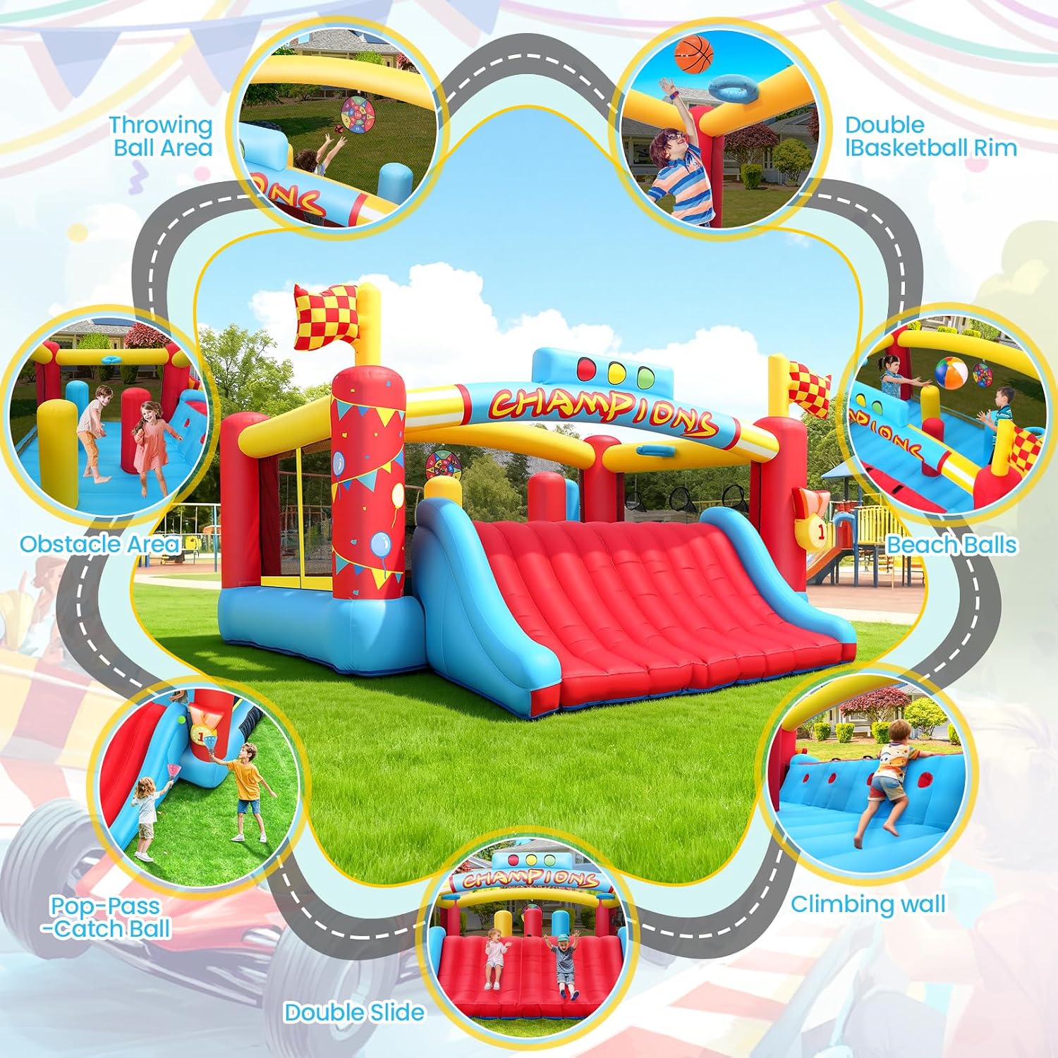 13FT Big Inflatable Bounce Hou - Kids Outdoor Games recension och pris