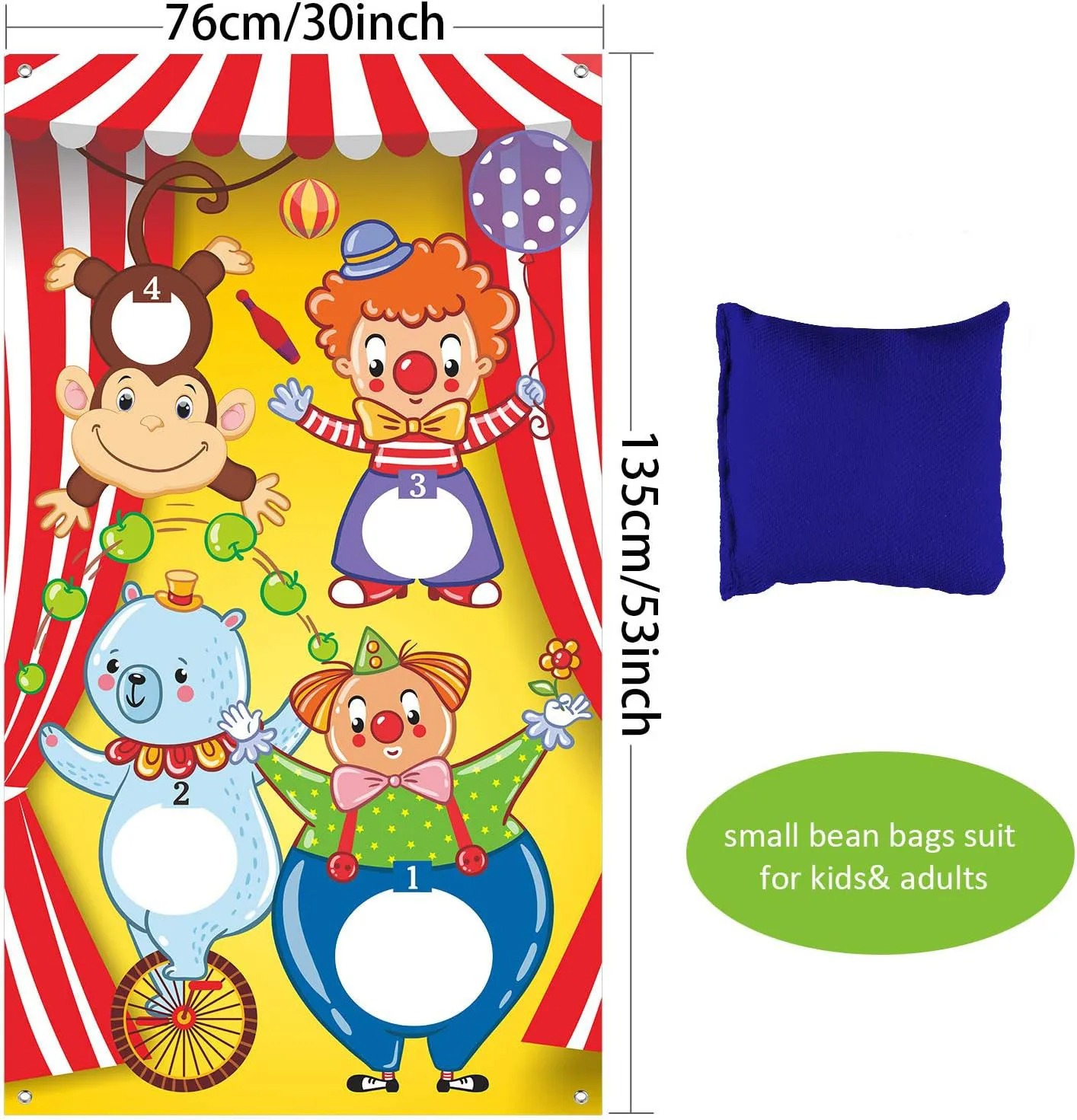 Circus Clown Monkey Bear Bean  - Kids Outdoor Bean Bag recension och pris
