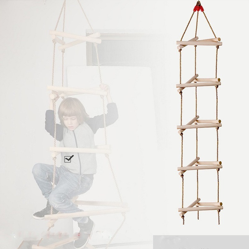 5 Rungs Single Head Wooden Tri - Kids Outdoor Ladder recension och pris