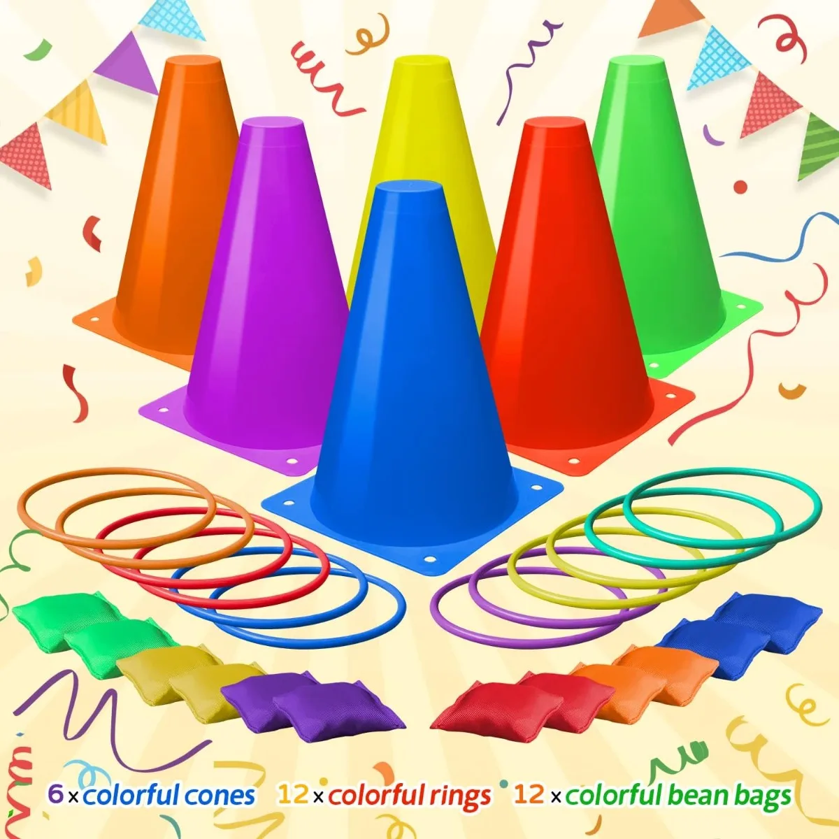3 in 1 Soft Plastic Cones Bean - Kids Outdoor Bean Bag recension och pris